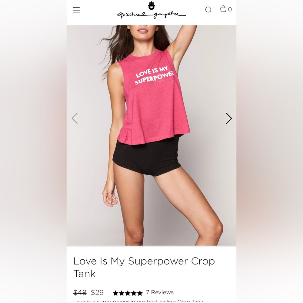 Spiritual gangster size small pink tank top. Can fit a medium